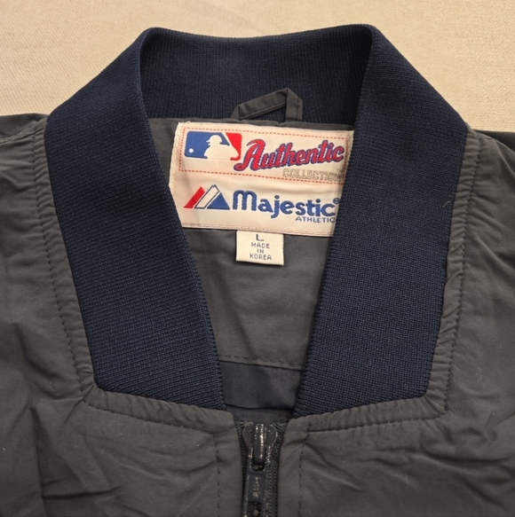 VTG 90s Majestic Atlanta Braves Bomber 1/2 Zip Pullover Men's L Authentic Collec - Picture 2 of 11